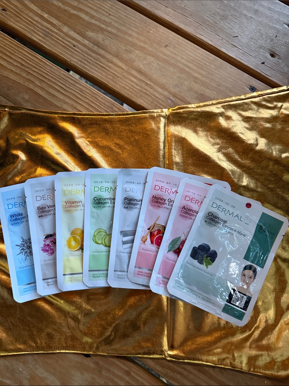 New Masks set of 8 from Dermal this set includes Charcoal, Platinum, cucumber +